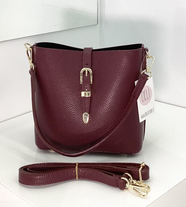 Borsa Buckle bordeaux - immagine 2