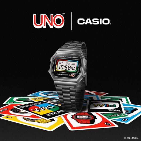 Orologio Casio digitale A168WEUC-1A in collaborazione con UNO™ - immagine 2
