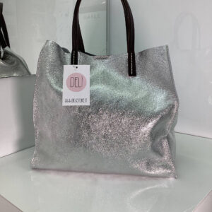 Shopper media laminata argento