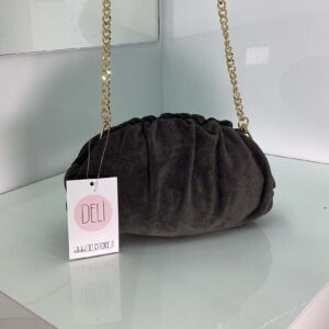 Clutch Suede grigia