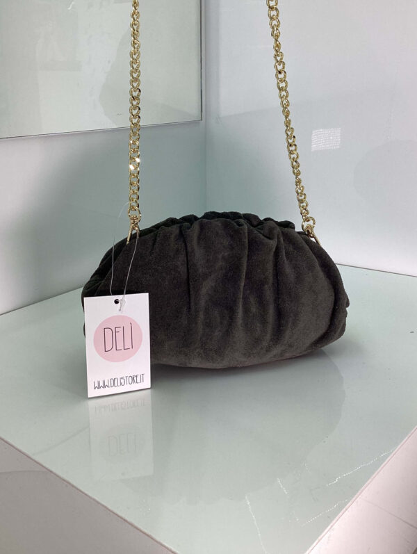 Clutch Suede grigia