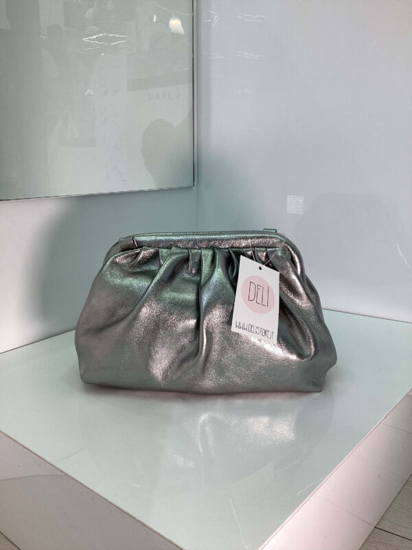 Clutch laminata argento