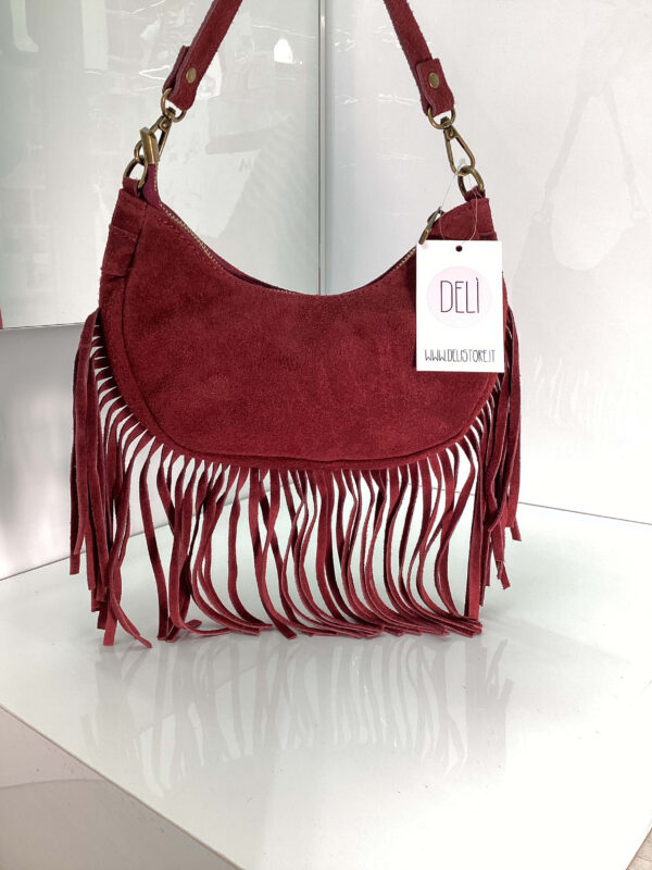 Clutch Frangia bordeaux - immagine 3