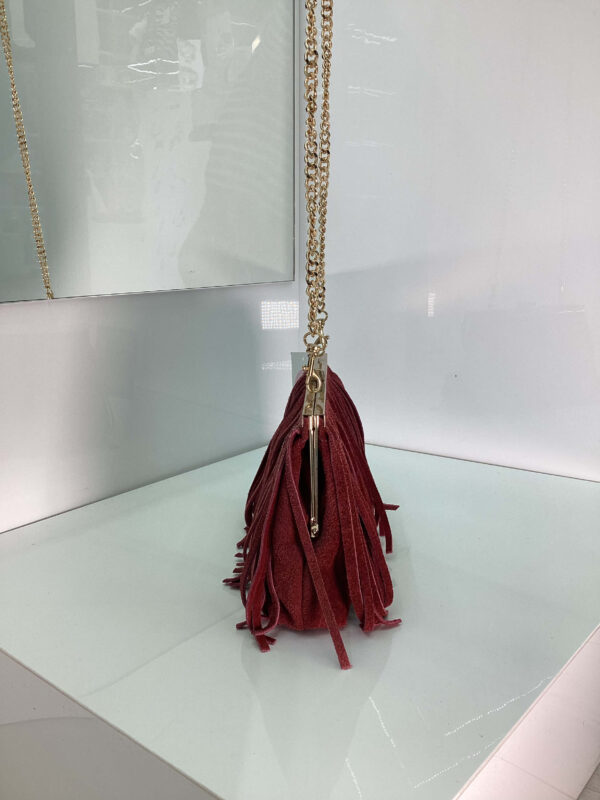 Clutch Frangia bordeaux - immagine 3