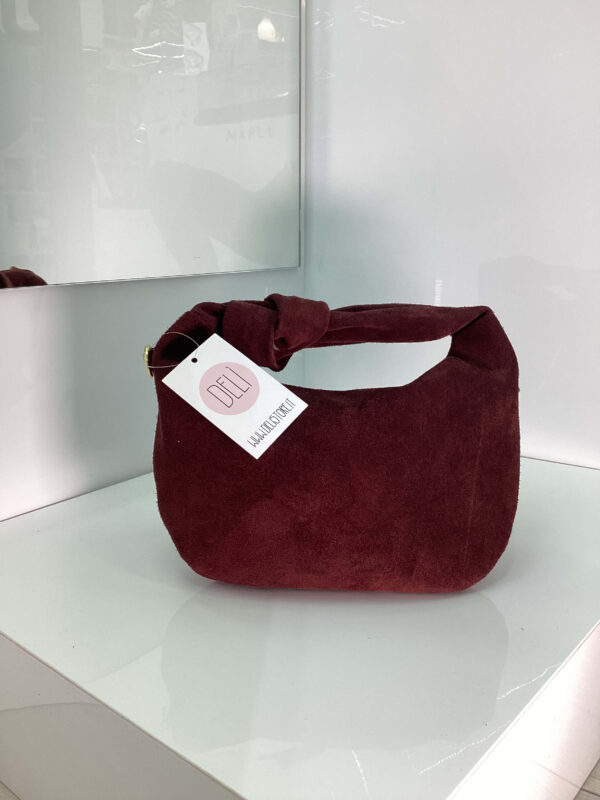 Borsa Nodo Suede bordeaux