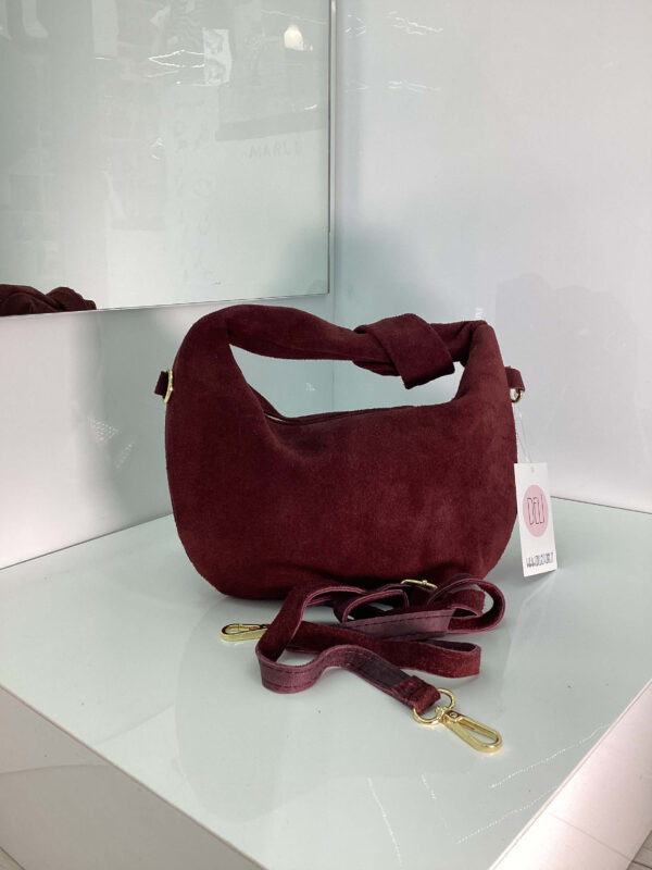 Borsa Nodo Suede bordeaux - immagine 4