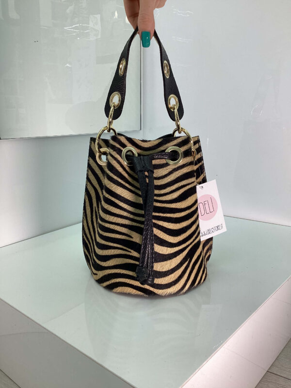 Borsa Savana zebrata marrone - immagine 3
