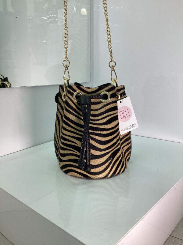 Borsa Savana zebrata marrone - immagine 5