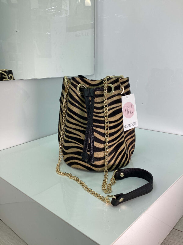 Borsa Savana zebrata marrone - immagine 4