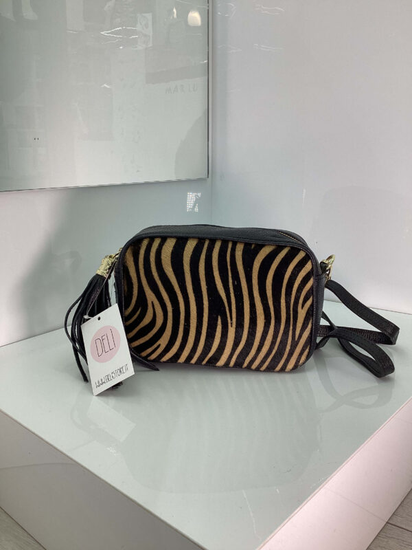 Borsa Daisy zebrata marrone - immagine 2