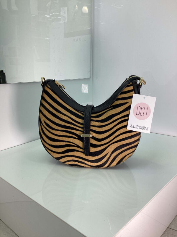 Borsa Naila zebrata marrone