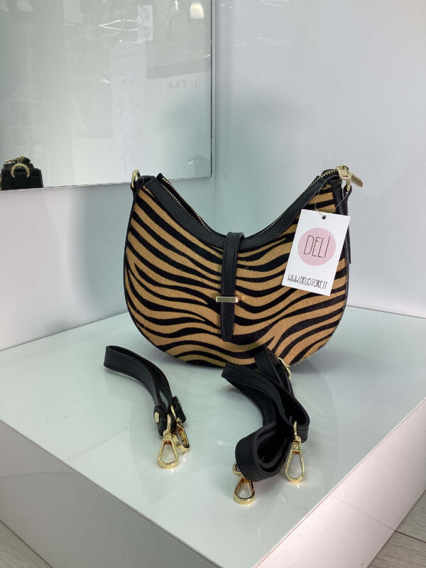 Borsa Naila zebrata marrone - immagine 3
