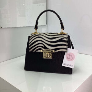 Borsa Carly nera e zebrata