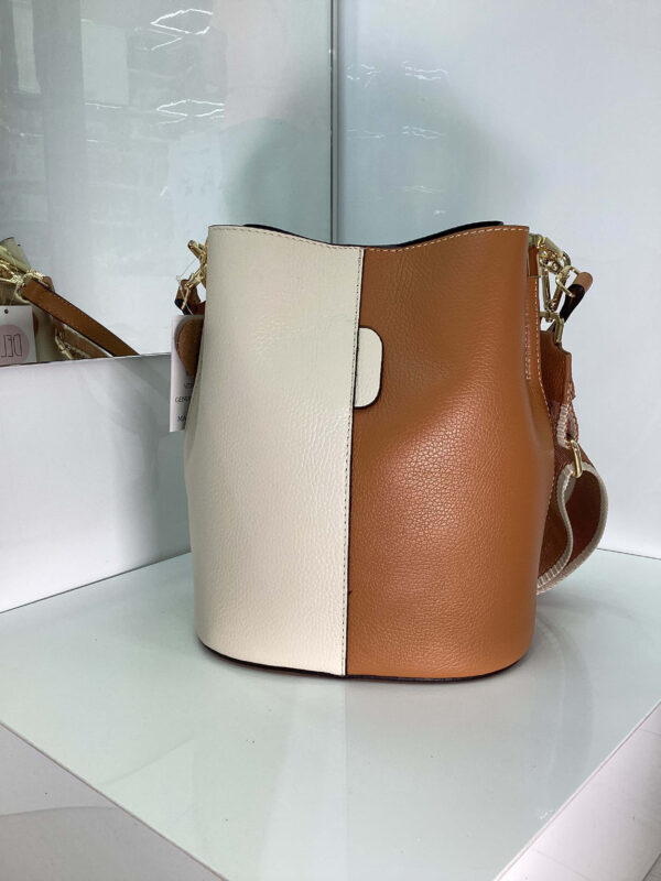 Borsa Greta secchiello nocciola/panna