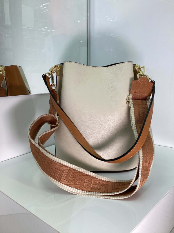 Borsa Greta secchiello nocciola/panna - immagine 2