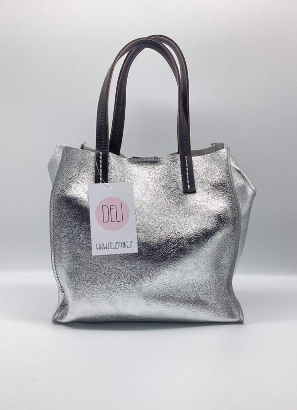 Shopper Luce mini argento