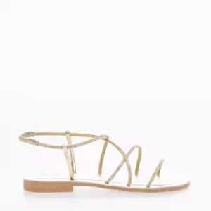 Sandalo Strass Flat platino