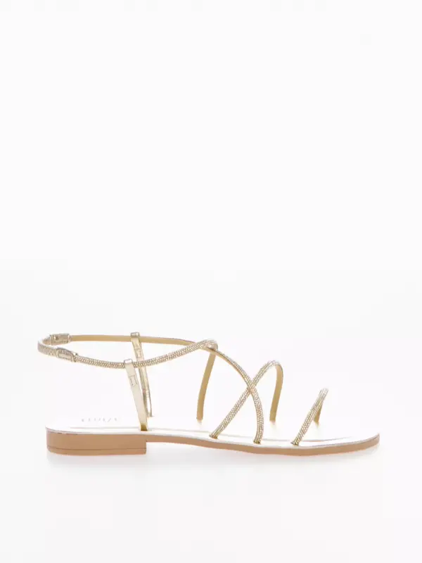 Sandalo Strass Flat platino