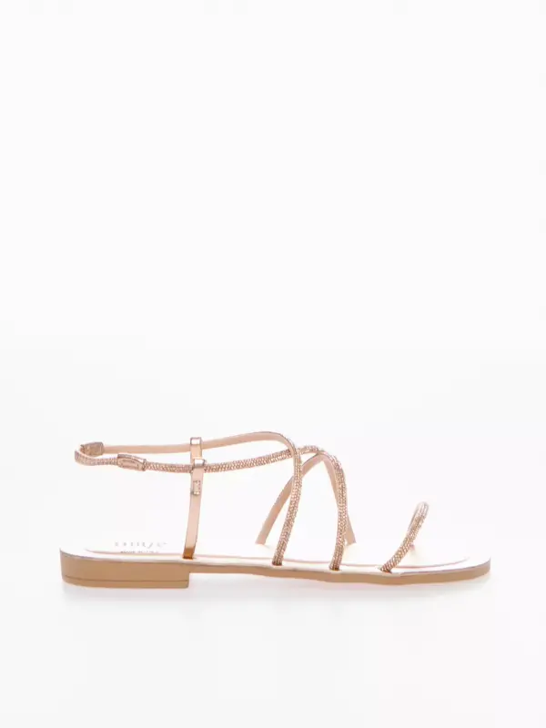 Sandalo Strass Flat rose-gold