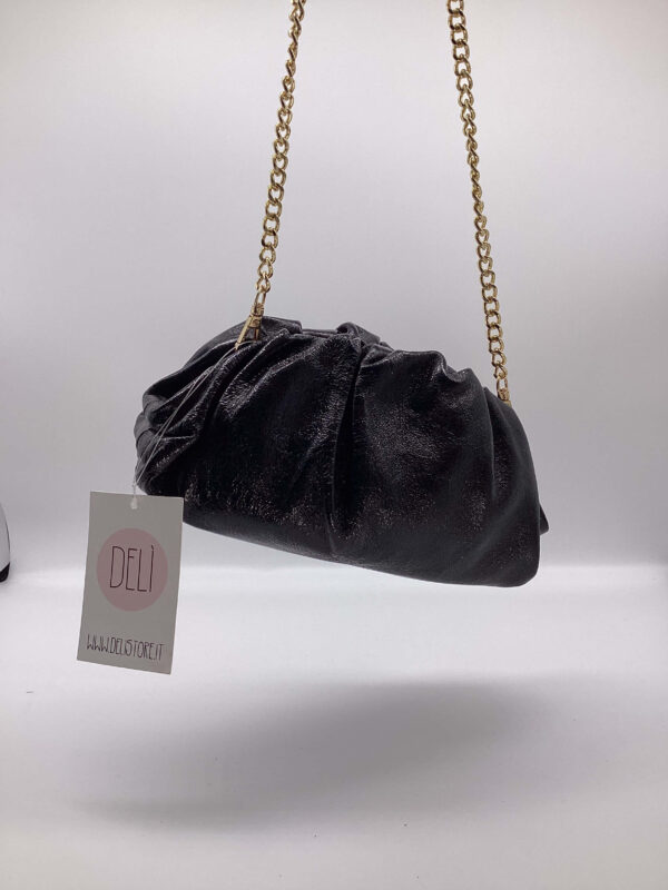 Pochette mini laminata nera - immagine 2