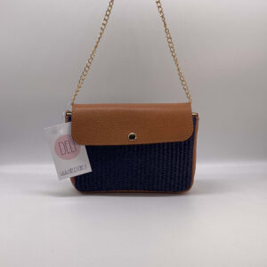 Mini bag Portofino cuoio e blu