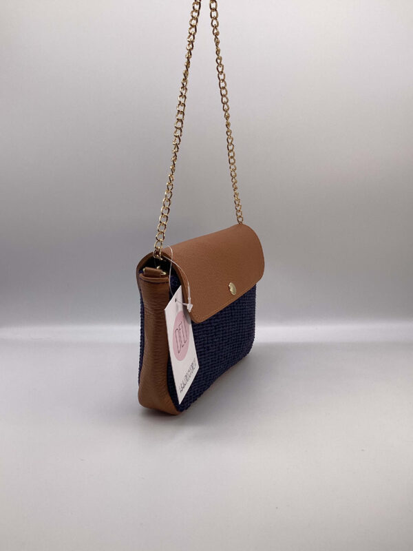 Mini bag Portofino cuoio e blu - immagine 2