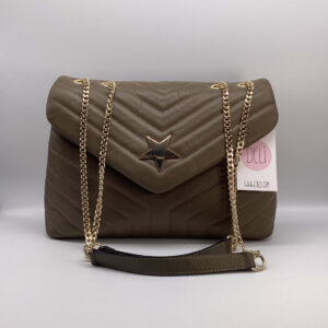 Borsa Stella verde-fango