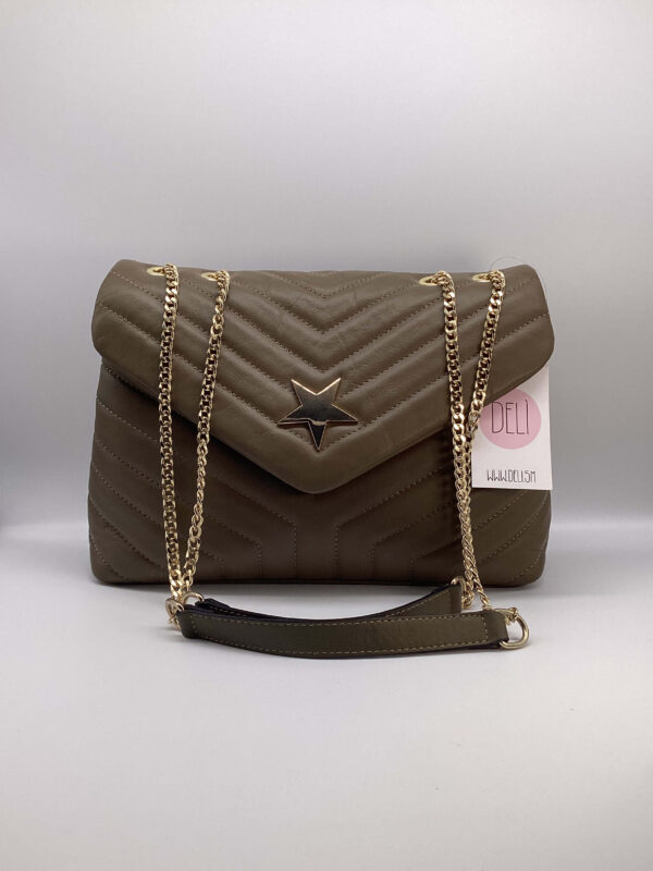 Borsa Stella verde-fango