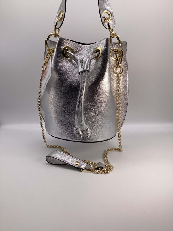Borsa Bucket Chic argento - immagine 3