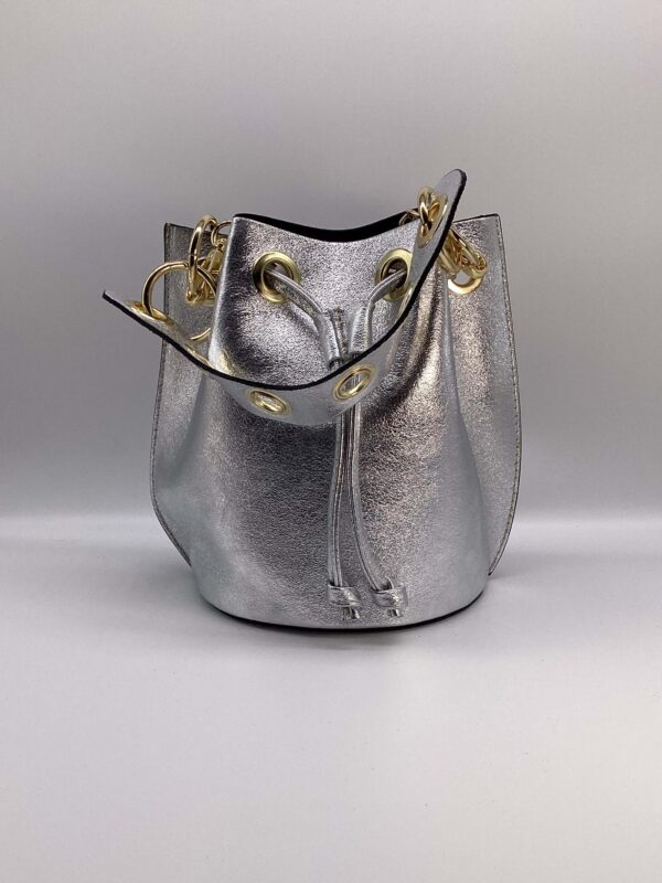 Borsa Bucket Chic argento