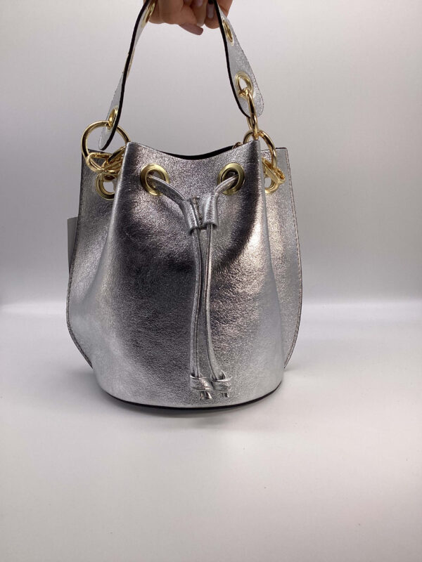 Borsa Bucket Chic argento - immagine 2