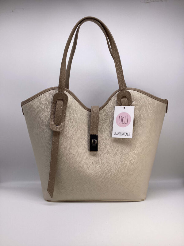 Borsa Cuore maxi panna e beige