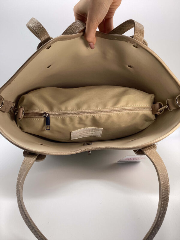 Borsa Cuore maxi panna e beige - immagine 3
