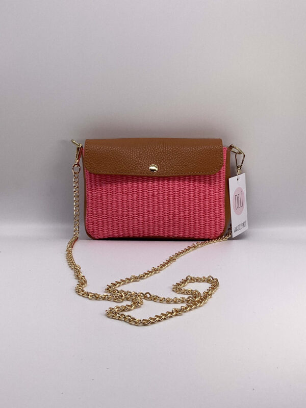 Mini bag Portofino cuoio e rosa
