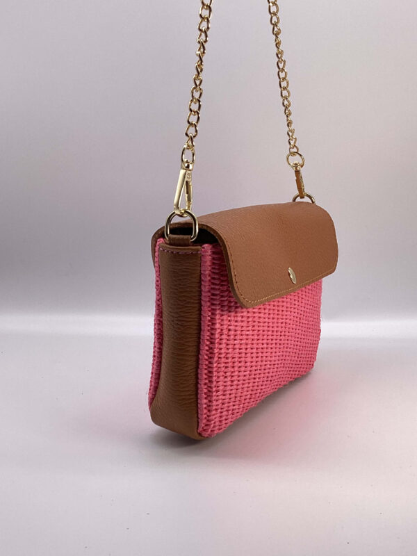 Mini bag Portofino cuoio e rosa - immagine 3
