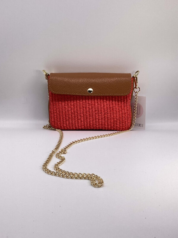 Mini bag Portofino cuoio e rossa