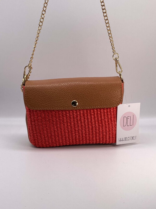 Mini bag Portofino cuoio e rossa - immagine 3