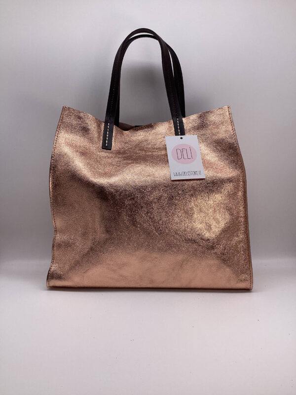 Shopper Luce media oro rosa
