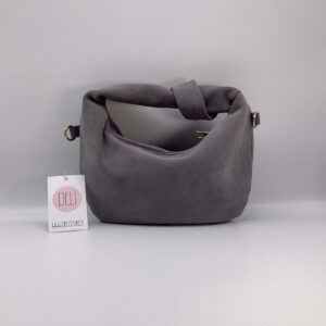 Borsa Nodo Suede grigia
