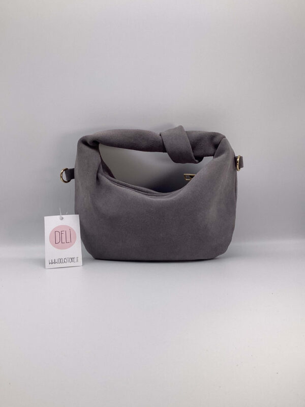 Borsa Nodo Suede grigia