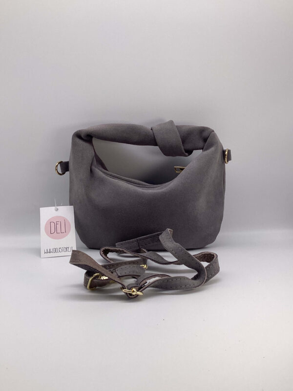 Borsa Nodo Suede grigia - immagine 2
