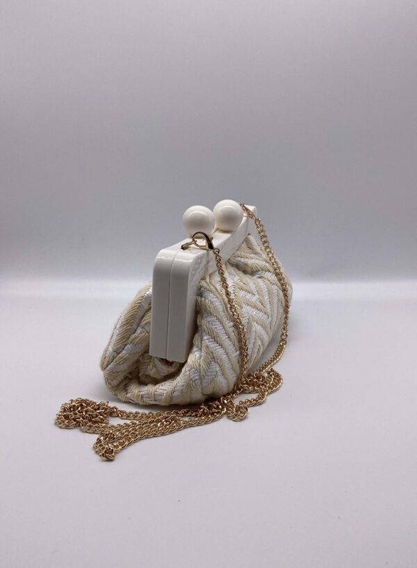Clutch Colette bianca e crema - immagine 2