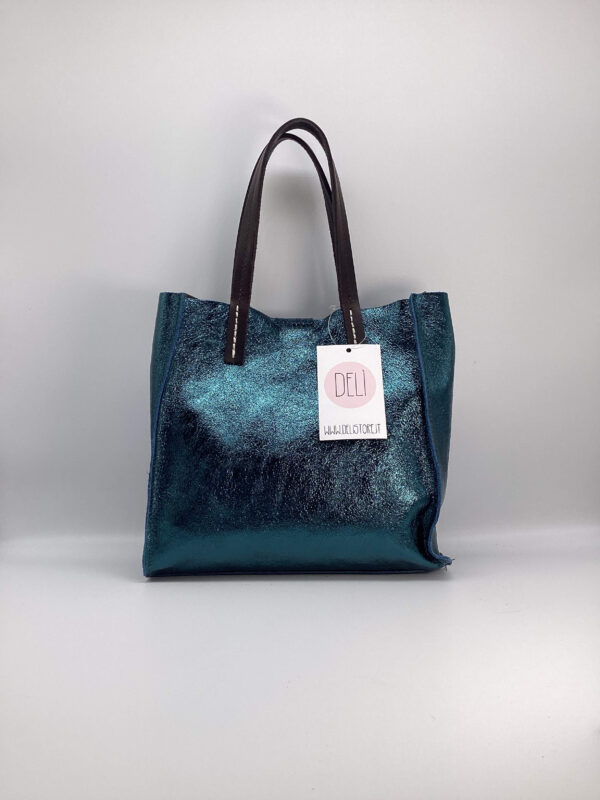 Shopper Luce mini verde ottanio