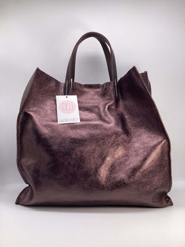 Shopper Luce maxi marrone violaceo