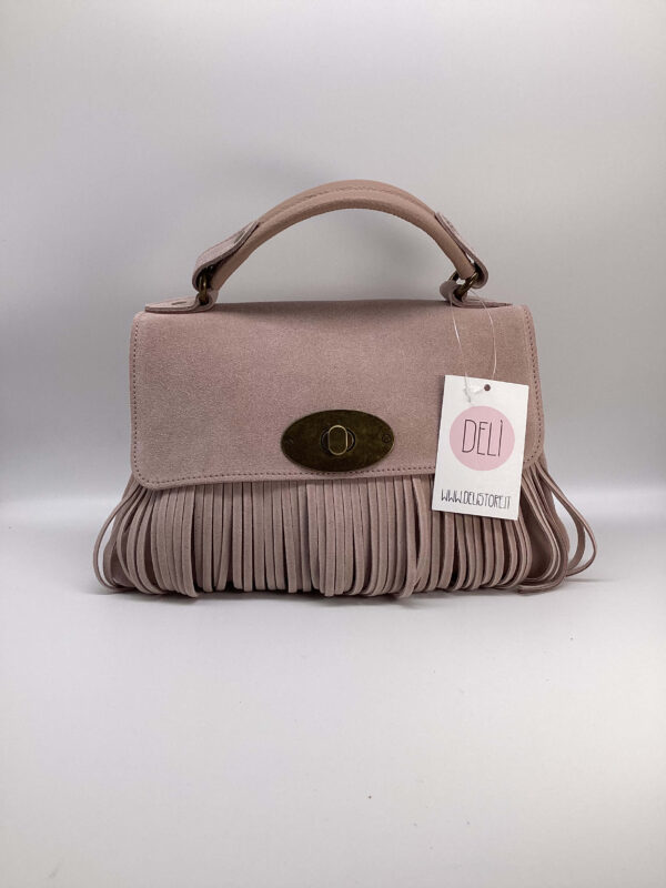 Borsa Mary Suede rosa cipria