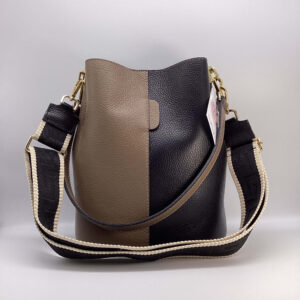 Borsa Greta secchiello nera e tortora