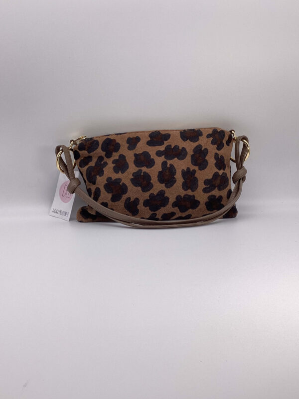 Borsa Rings Mini leopardata marrone