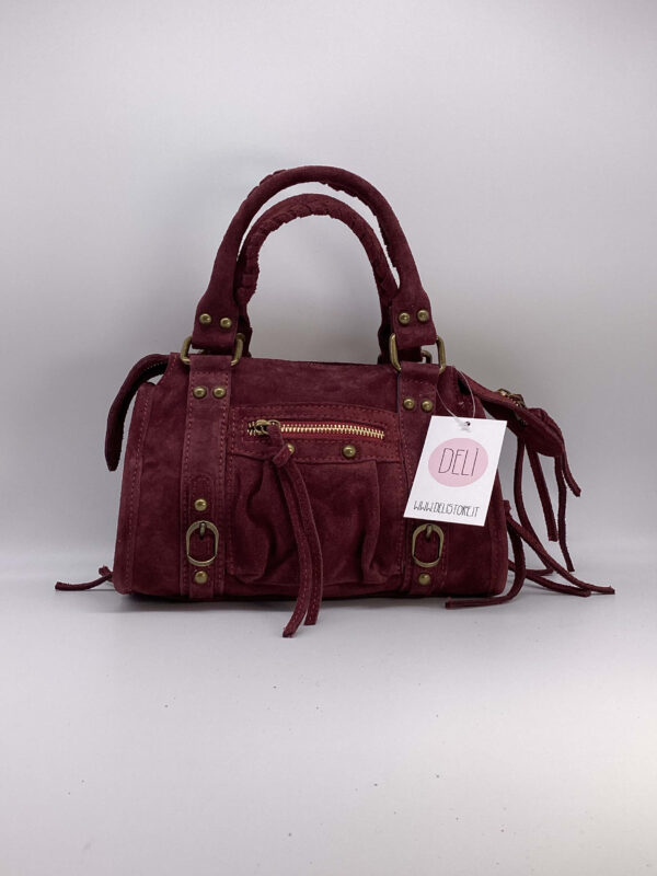 Parisienne mini camoscio bordeaux