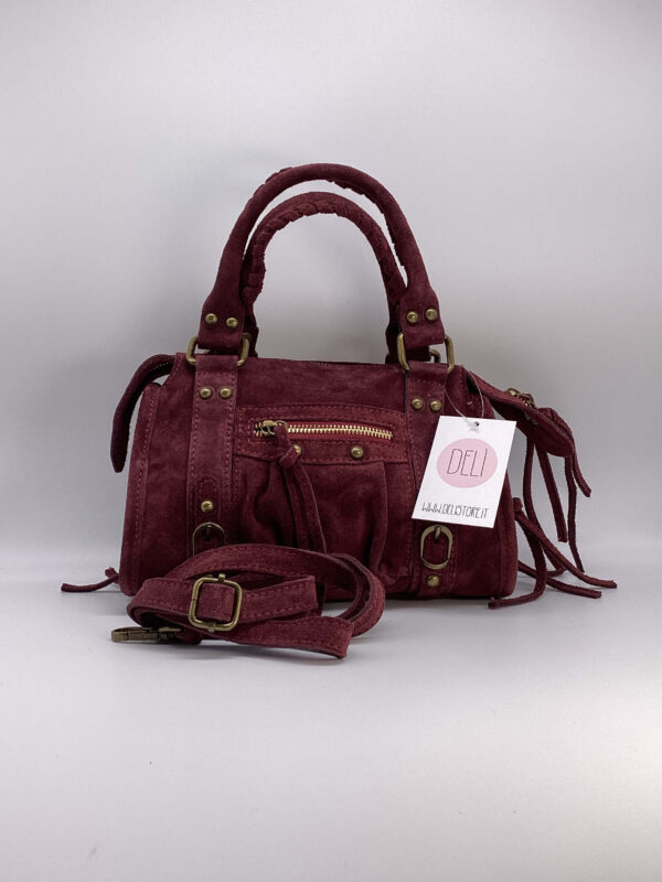 Parisienne mini camoscio bordeaux - immagine 4