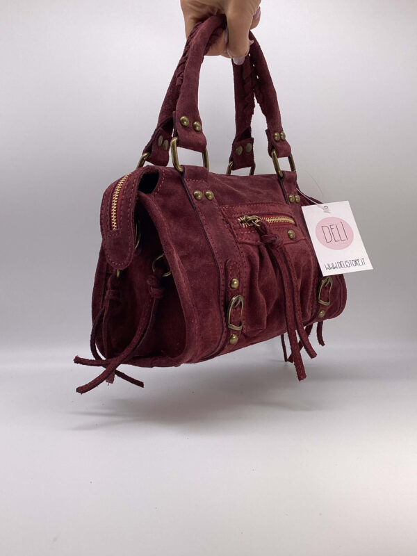 Parisienne mini camoscio bordeaux - immagine 2